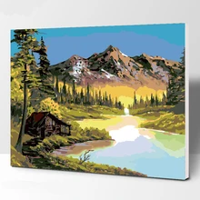 Безрамное изображение Alps DIY картина по номерам Современная Настенная живопись ручная роспись маслом на холсте для домашнего декора