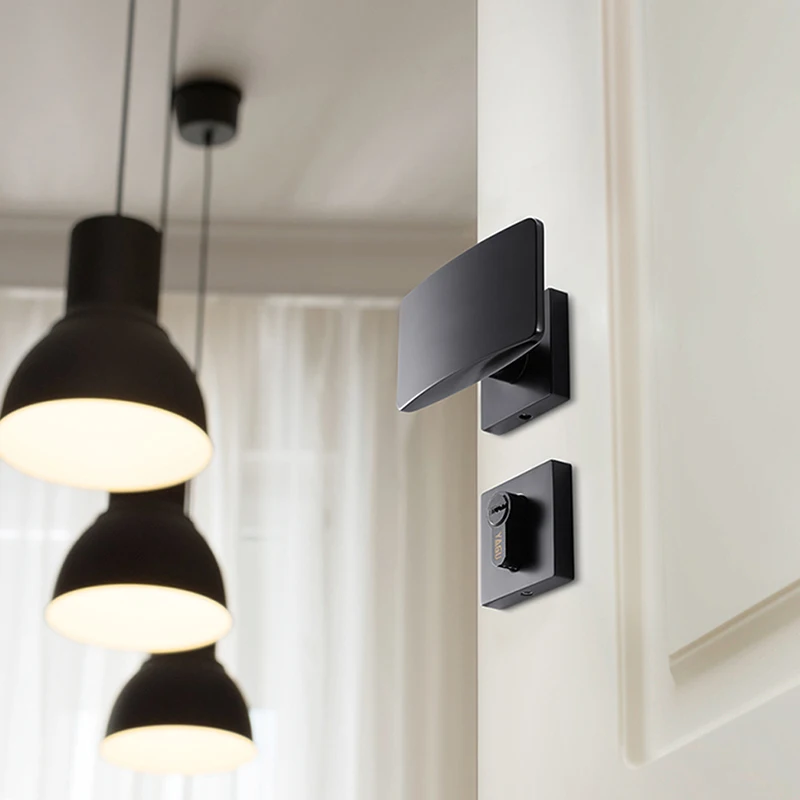  European Style Zinc Alloy Door Lock Rectangular Shape Simple Bedroom/Kitchen Door Handle Split Door - 33011757232