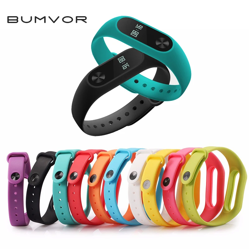 

BUMVOR original For XIAOMI MI Band 2 xiao mi band2 Colorful Silicone Sport replaceable Band Wrist band Strap Bracelet