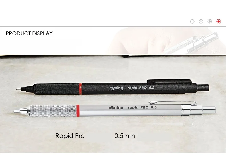 Rotring Rapid Pro 2,0 мм 0,7 мм 0,5 мм механический карандаш полностью металлический серебристый/черный автоматический карандаш для рисования