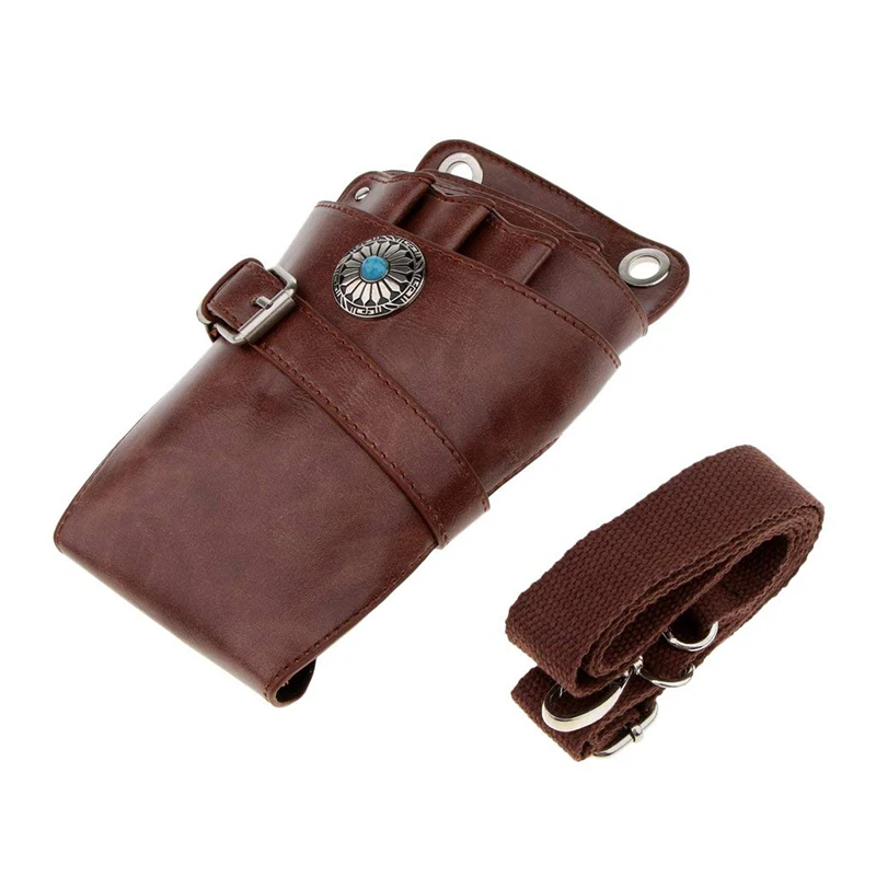 Real Leather Scissor Holster Pouch Holster with Belt Hairdressers Hair