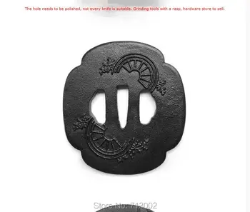 

Hand Forged TSUBA For Japanese Katana Iron Tsuba Fitting Samurai SWORD oblong