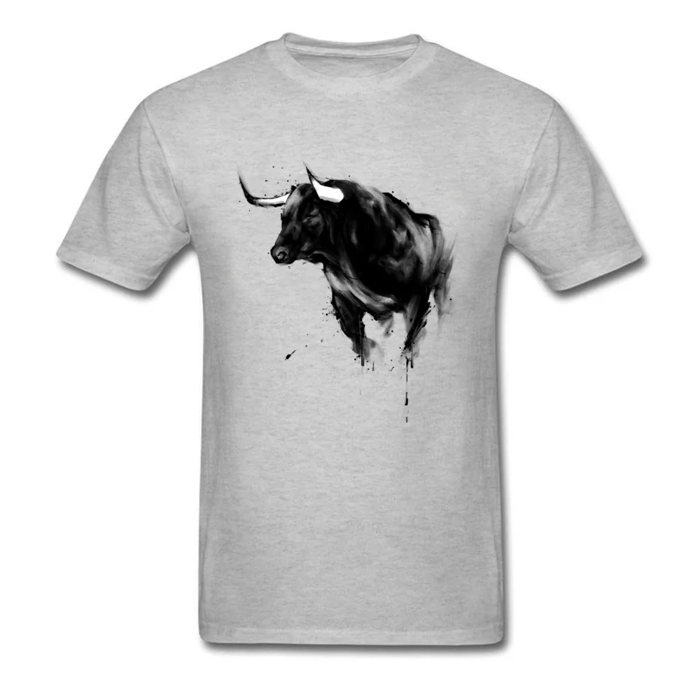 Bull Shirt T Shirts for Men Street Labor Day Tops Shirts Short Sleeve Retro Design Tee Shirts Round Collar 100% Cotton Fabric Bull Shirt grey