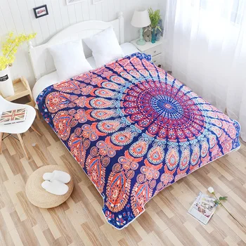 

2019 New Bedding Bohemian Fleece Blankets for Adults Boho Mandala Throw Blanket Quilt Plaids Bed Covers Bedspread Home Textiles