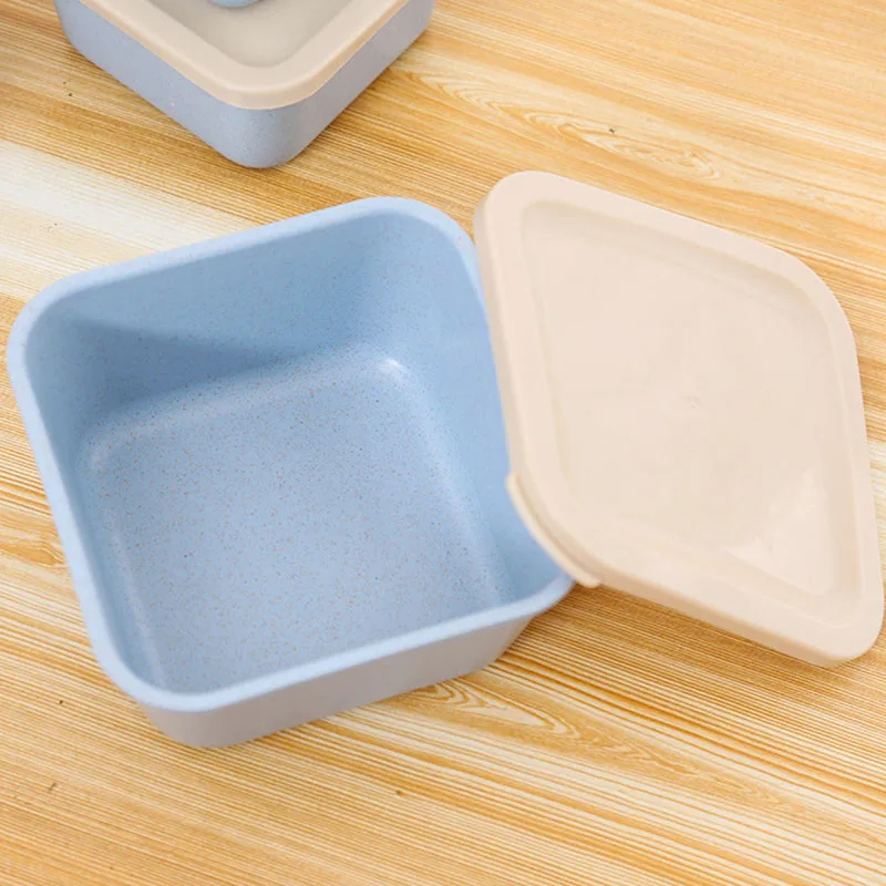 Portátil de alta calidad de paja de trigo fibra térmica caja de almuerzo Bento caja de almacenamiento de contenedores de alimentos de deportes al aire libre Camping Picnic herramienta