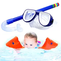Детские очки для ныряния анти-противотуманная маска дыхательная трубка противоударные плавательные очки полоса подводное плавание