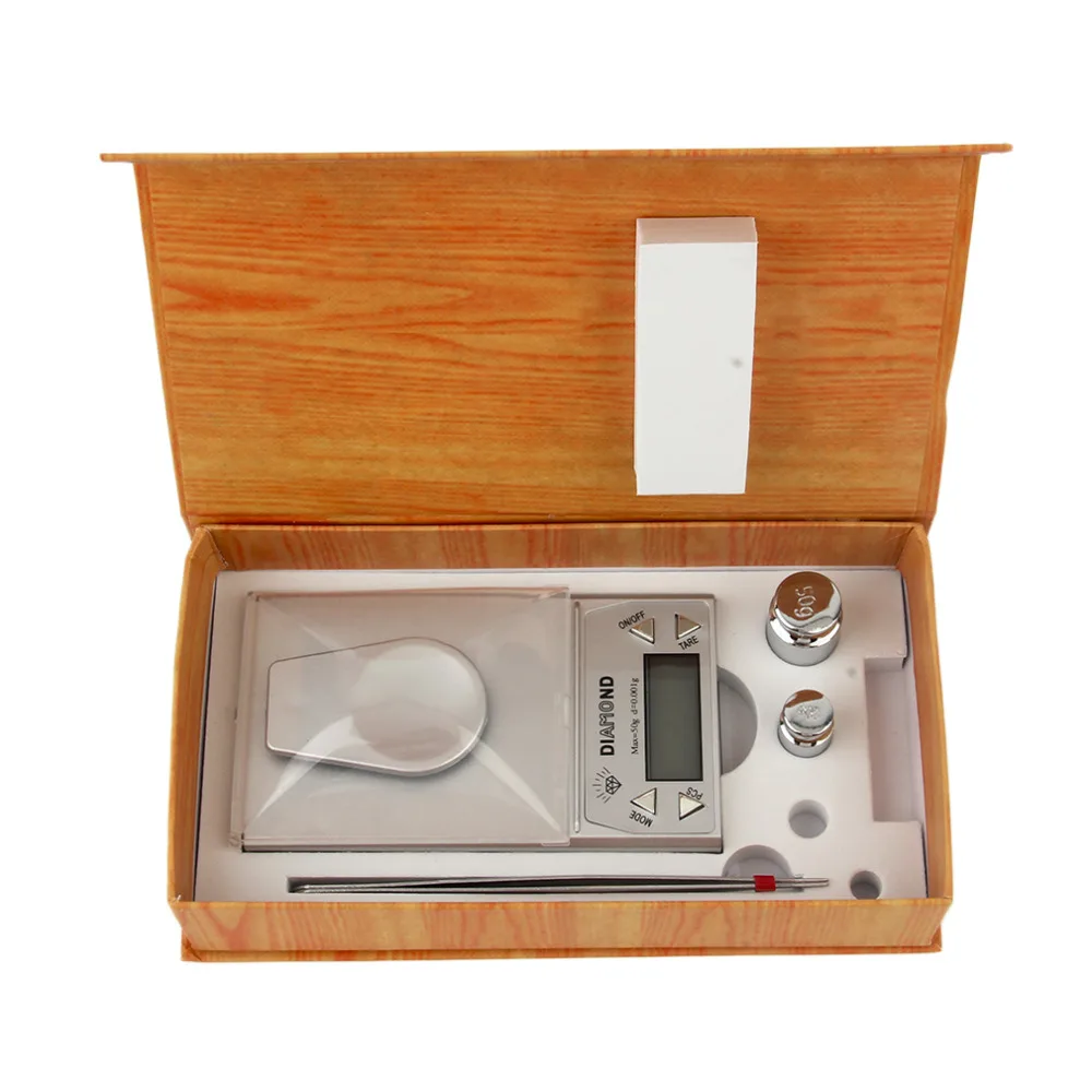 

OUTAD 1pc High Precision 50G 0.001g LCD Digital Jewelry Scale Lab Gold Herb Balance Blue Backlight Weight Gram Sale