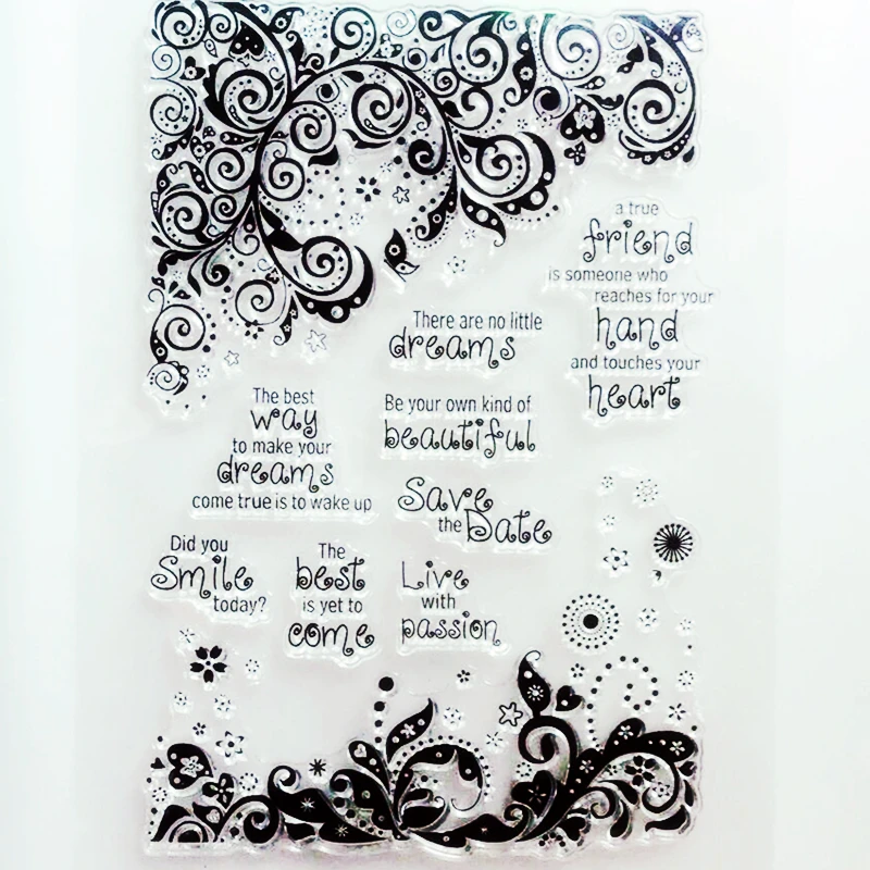 

YLCS382 Words Silicone Clear Stamps For Scrapbooking DIY Photo Album Cards Decoration Transparent Stamp Craft Clear Stamp New