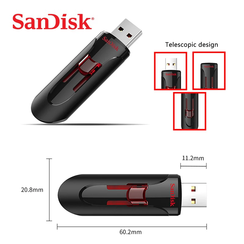 USB флеш накопитель SanDisk 3 0 128 ГБ 64 32 16 ГБ|USB флэш-накопители| |