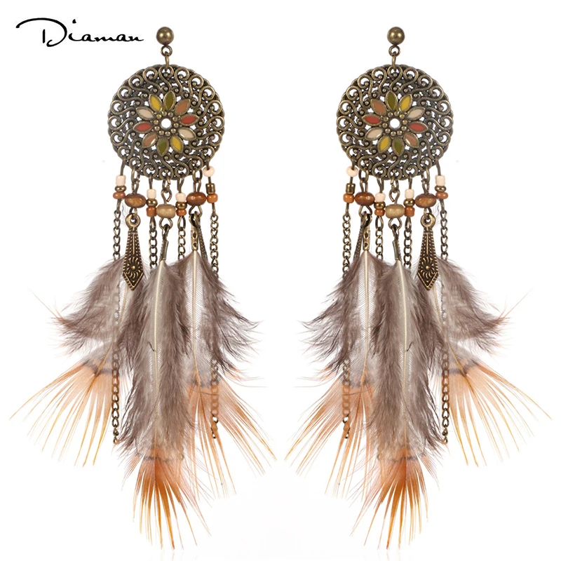 Fashion Bohemian Feather Earrings Cute Women Owl Earring Dangle Tassel Earrings Fashion Bohemian Feather Earrings Cute Women Owl Earring Dangle Tassel Earrings