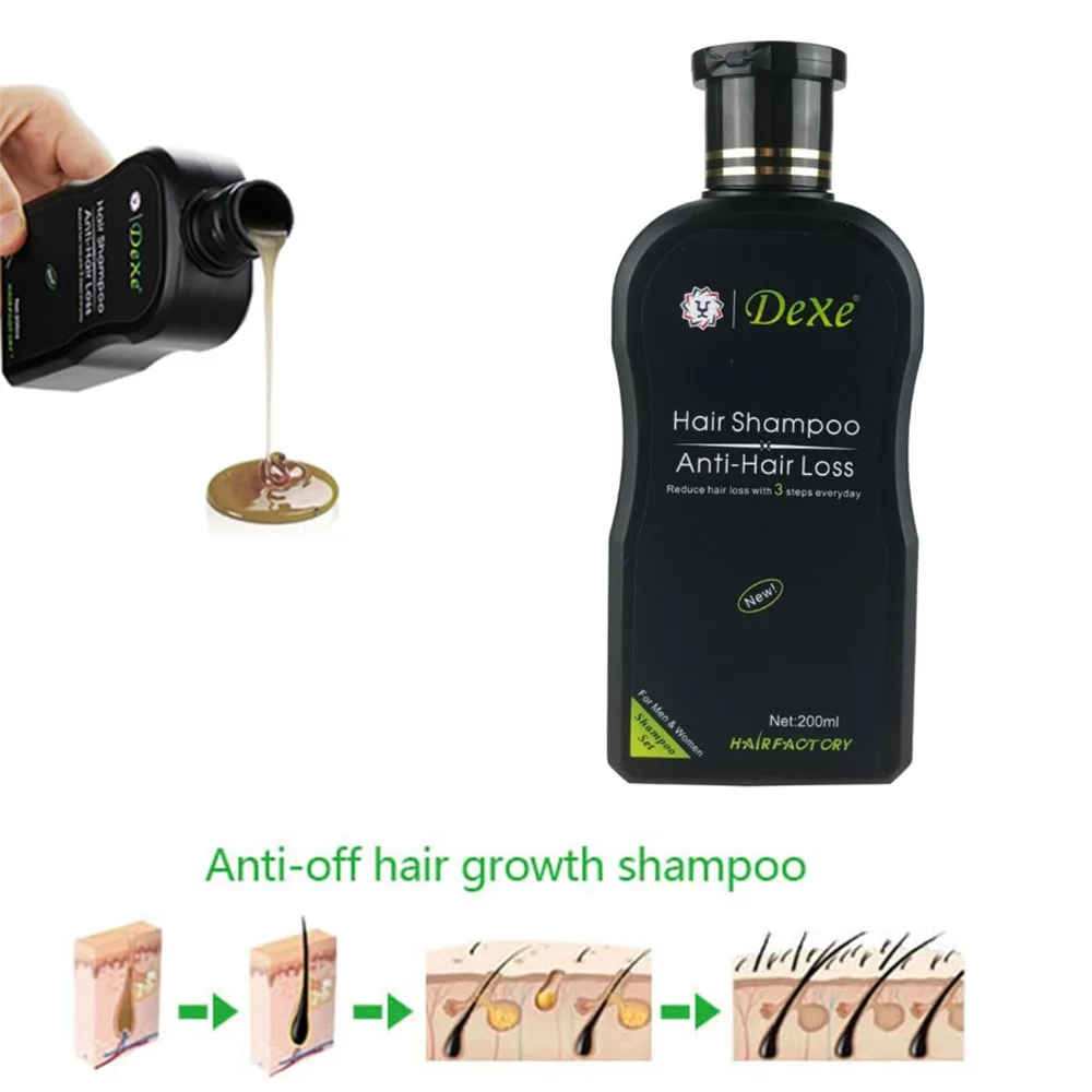 200 мл Dexe набор шампуней для волос против выпадения волос китайские травяные средства для роста волос предотвращает лечение волос мужчин t для мужчин и женщин