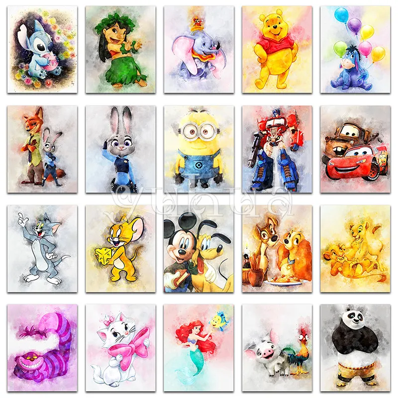 

5D Diamond painting Cartoon Disney Winnie Pooh cat Minions Full Square Diamond embroidery Cross stitch Full Round Diamond mosaic