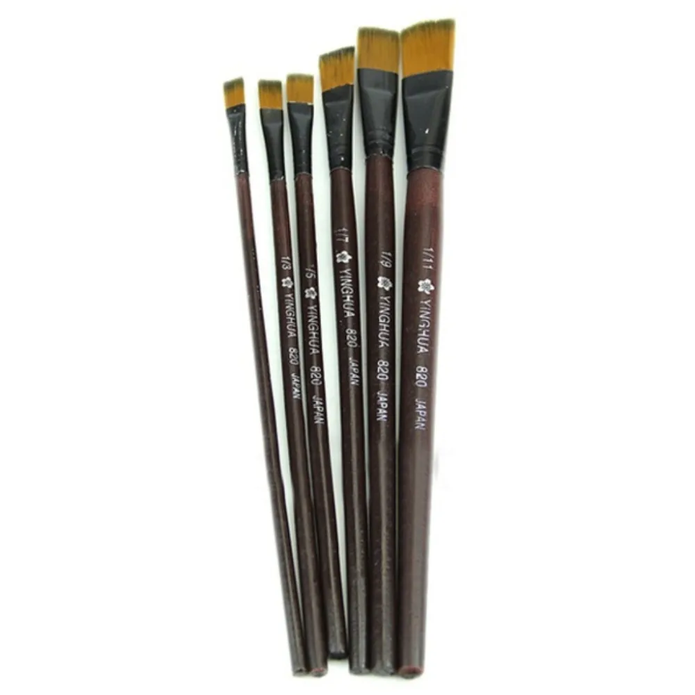 NEW YINGHUA Art Artist Supplies 6 Brown Nylon Paint Brushesin Paint Brushes from Office