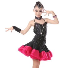 Профессиональное платье для девочек с низким вырезом сзади; детское платье для латиноамериканских танцев; платье для танцев