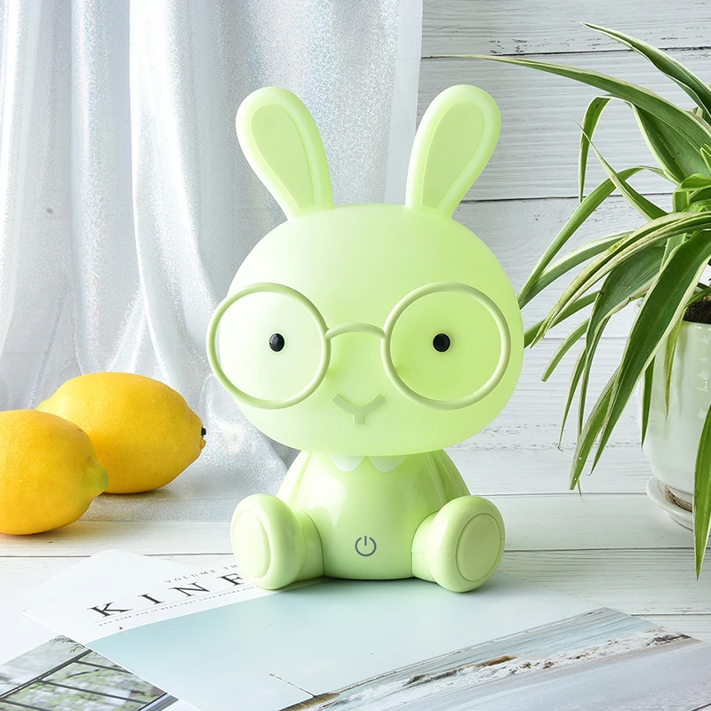  Cute Baby Study Bedroom Lamp Rabbit Night Light Led Night Lamp Christmas Gift Bedside Decor Kids Gl - 33059812790