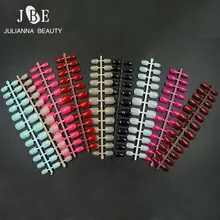 120 pçs curto unhas falsas 12 cores unhas falsas abs dicas de dedo artificiais pressione em curto quadrado arte do prego decorações compostas(China)