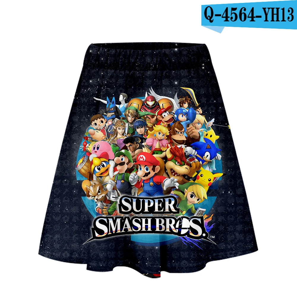 Супер Smash Bros. 3D новая одежда Повседневная Юбка принт Женская Летняя Сексуальная Юбка Топы Повседневная Женская юбка Горячая Распродажа юбки - Цвет: Зеленый