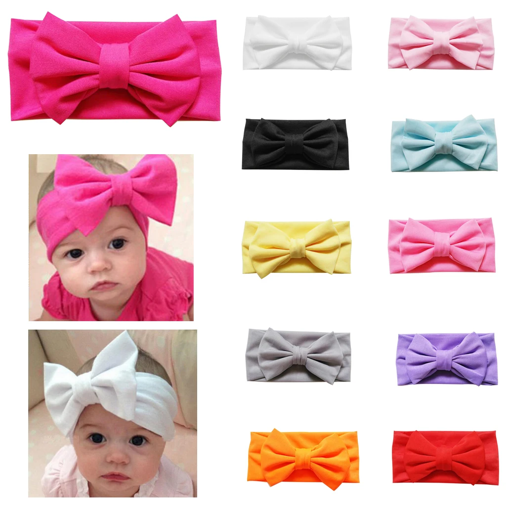 1Pc Cute Headwear Vintage Bowknot Stretch Hairband for Baby Infant Children Kids Girls Beach Party Photo Prop Fashion Acc