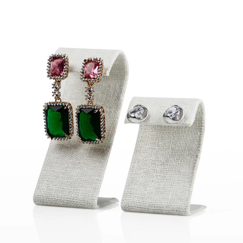

2 pcs S Shape Earrings Display Holder Velvet Earrings Display Stand Korea Linen Jewelry Display Stand