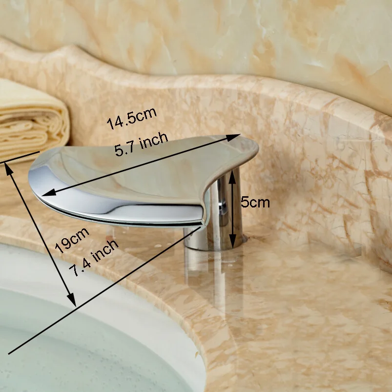 Free Shipping Widespread Waterfall Spout for Bathtub Replace Chrome