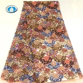 

Cassiel 2019 Latest Nigerian Sequins Laces Fabrics High Quality Tulle African Laces Fabric Wedding French Tulle Lace Material