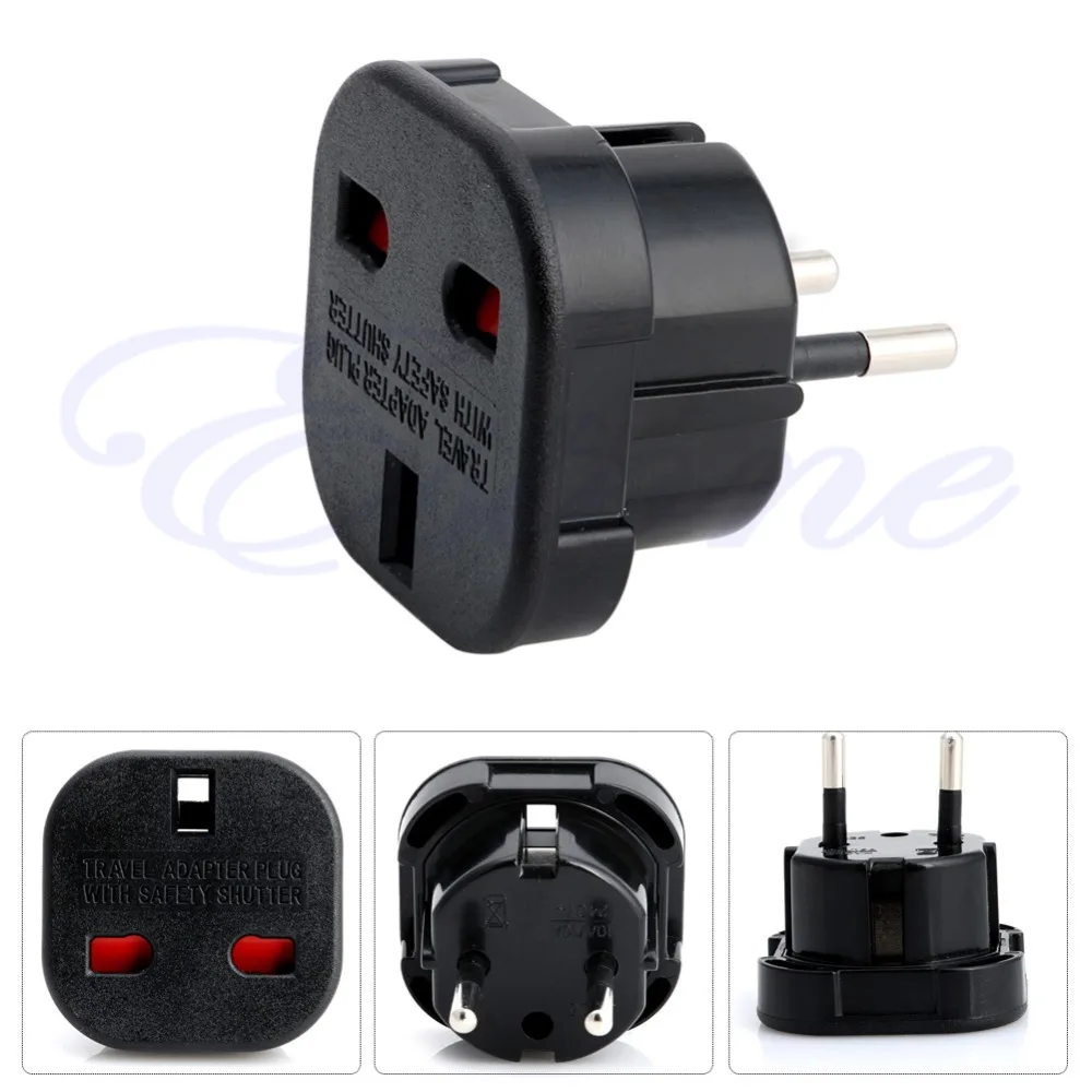 

1Pc UK to EU 2 Pin Euro Europe AC Travel Power Adaptor Plug Socket Adapter Convertor