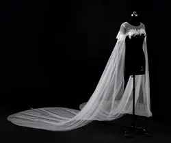 Лидер продаж Кружево Аппликации Свадебные Болеро Свадебные Куртки для женщин невесты обёрточная бумага с длинным Фата