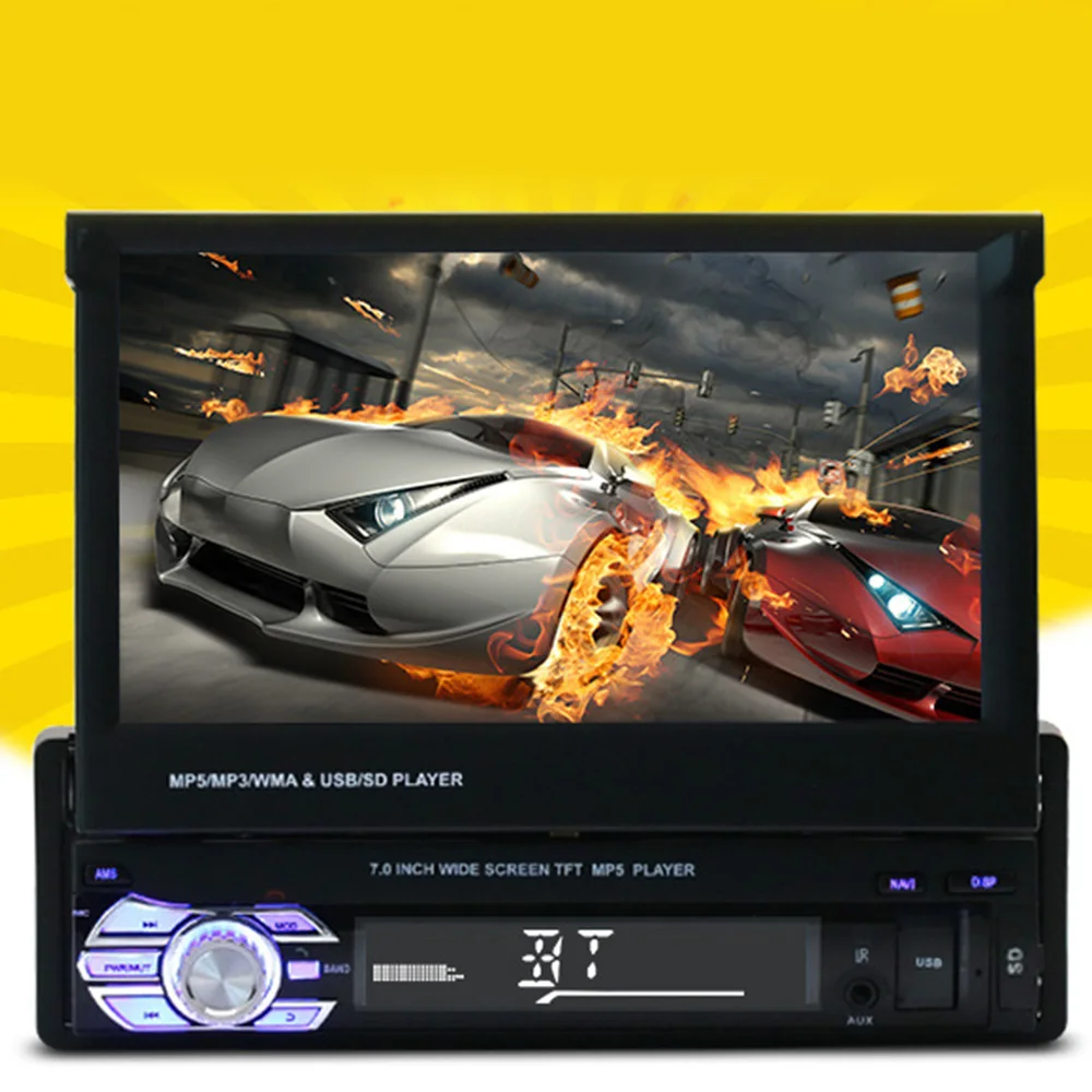 7 ''HD цифровой дисплей выдвижной экран автомобиля Mp4 Mp5 плеер стерео fm-передатчик автомобильное аудио-радио Bluetooth версия