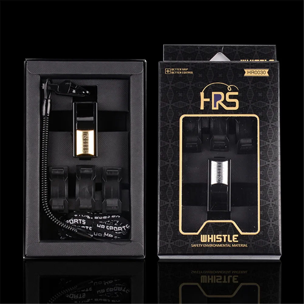 Gold/Silver Big Sound Seedless Referee Whistle Display