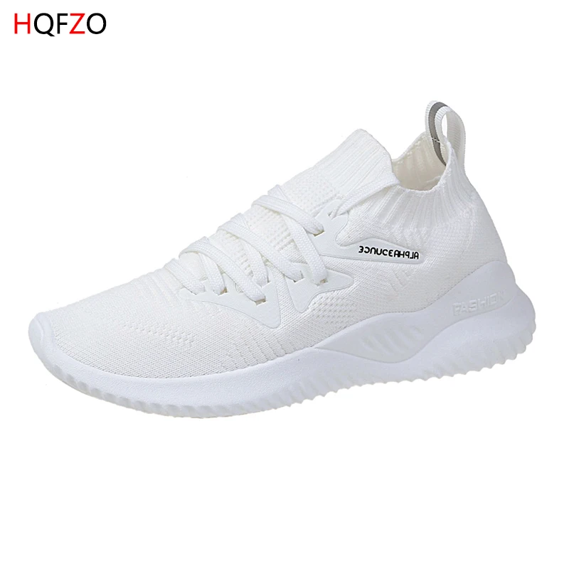 HQFZO/Модные женские кроссовки Tenis Feminino обувь на платформе эластичная плоской