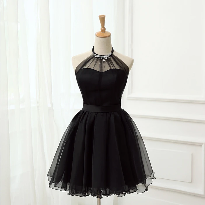 black tulle cocktail dress