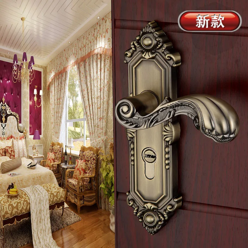 

2018 Real Fechadura Fechadura Digital Goods Household Door Lock Qing Ancient Bearing Hold Hand Set Inside The Bedroom Doorknob