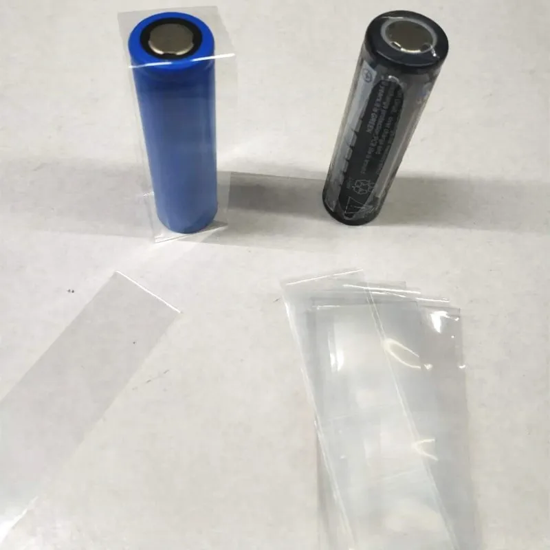 

18650 Positive negative insulation clear lucite PVC heat shrinkable casing skin heat shrinkable film