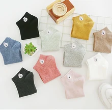 Летние Носки ярких цветов с милым кроликом; милые хлопковые женские носки с вышивкой и рисунком кролика; модные однотонные повседневные короткие носки