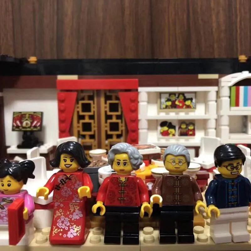 LEGOings Chinese New Year's Eve Dinner Dance Dragon buildings model kits toys for gifts 80101/80102 LEGOings Chinese New Year's Eve Dinner Dance Dragon buildings model kits toys for gifts 80101/80102