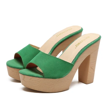 

Womens Sandal Platforms Shoes 12cm High Heel Flip Flops Platform Clogs Shoes Fashion Summer Slippers Women Sandale Femme