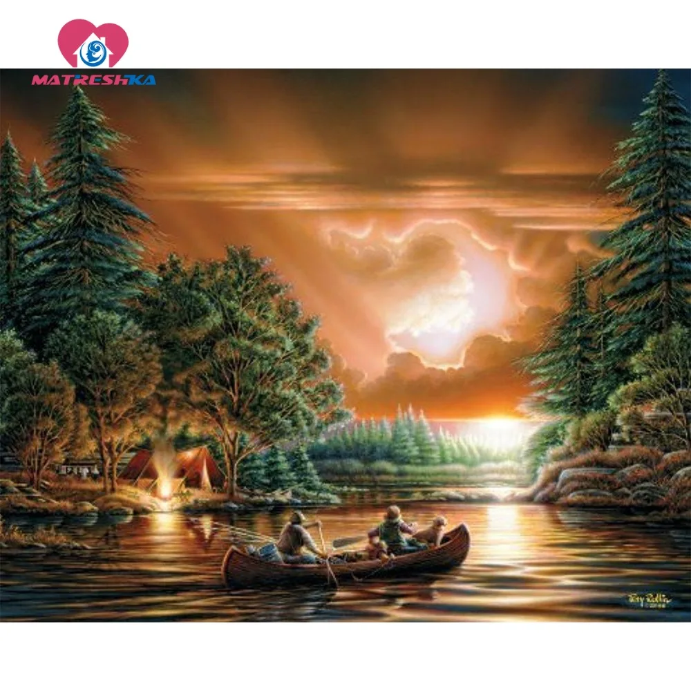 5d Diy Berlian Lukisan Berlian Bordir Landscape Alam Kristal 3d