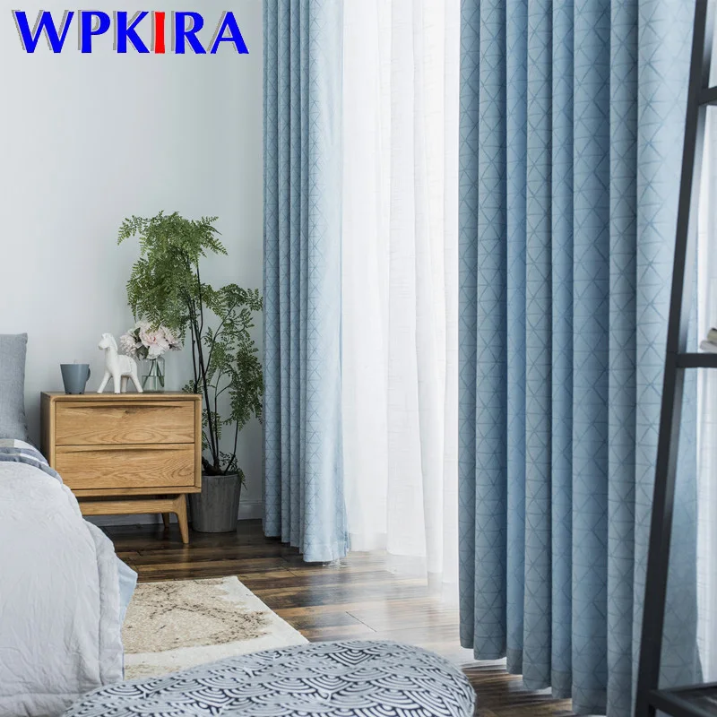 

INS Style Curtains Nordic Solid Color Living Room Custom Made Blackout Curtain Fabric For Kids Children Boys Bedroom HC012-30