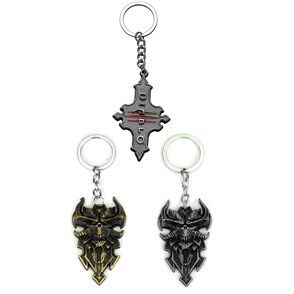 Горячая игра Diablo III 3 Брелки держатель винтажный металлический сплав логотип