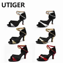 Женские танцевальные туфли для бальных танцев Танго латины на высоком каблуке 5 см, 7 см, золотого и серебряного цвета, женские танцевальные туфли для сальсы