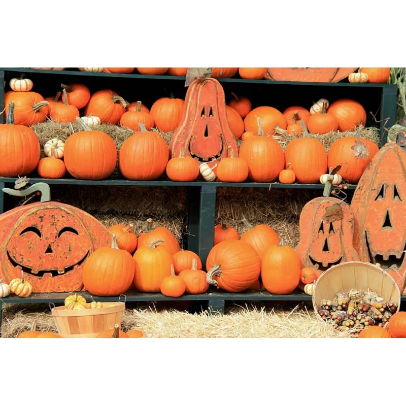

Halloween Vinyl photography background Computer printing pumpkin Photography backdrops for Photo studio HA-188