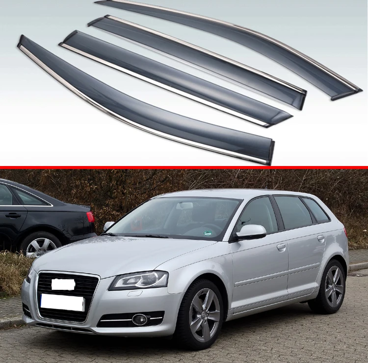 Для Audi A3 Sportback 2010 2011 2012 2013 Пластик внешний козырек вентиляционные шторы окна Защита от солнца Дождь гвардии отражающая 4 шт