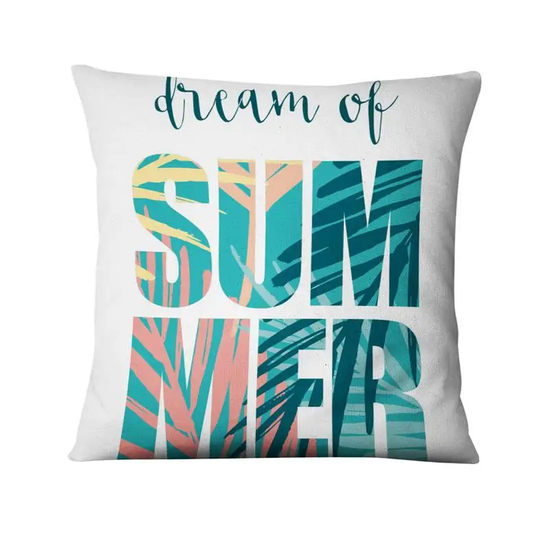 Romantic Summer Style Printed Pillowcase Enjoy Paradise Cushion Decorative Pillows Home Decor Sofa Throw Pillow 45*45 