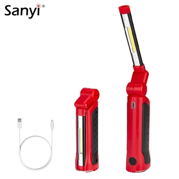 

COB+3W LED Working Light Foldable Flashlight USB Charging Torch Magnetic Inspection Lamp Portable Lantern For Outdoor Camping