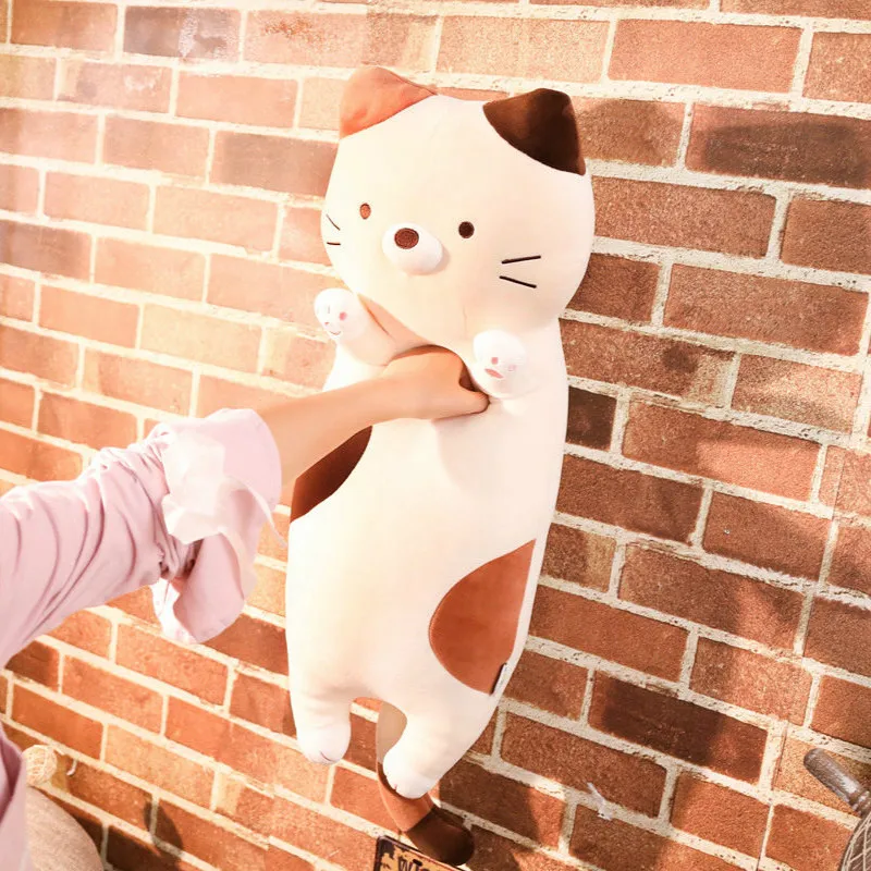 70/100cm Big Soft Plush Cat Toy Popular Kawaii Cat Toy Pillow Toy for Sleeping Baby Stuffed Animals Doll Child Birthday Gift