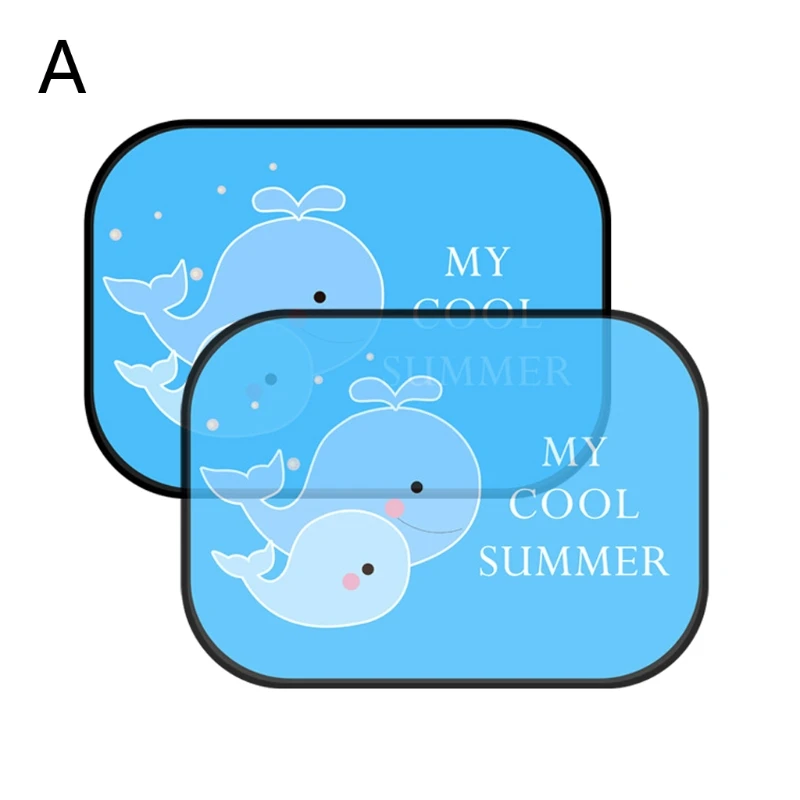 2 шт. милый мультфильм автомобиль Стайлинг занавес анти Универсальный окна автомобиля Детские Солнцезащитные оттенки - Цвет: Whale