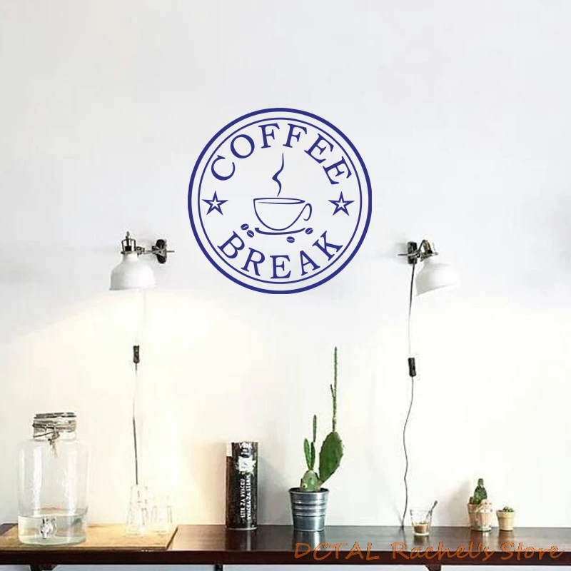 DCTAL Кофейня наклейка столовая кружка чашка виниловая стена для окна кафе кофе брейк круглой формы