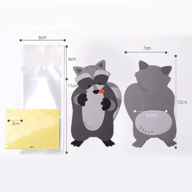 10pcs/lot Candy Box Bear Greeting Cards Birthday Party Animal Popular Baby Shower Rabbit Gift Bags Candy Bags Cute Cookie Bags