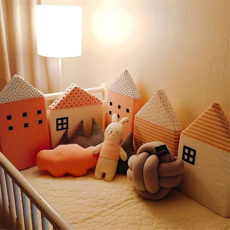 4pcs Baby Bed Bumper Little House Pattern Crib Protection Infant Cot Newborn Bedding Baby Bed Bedding 4pcs Baby Bed Bumper Little House Pattern Crib Protection Infant Cot Newborn Bedding Baby Bed Bedding