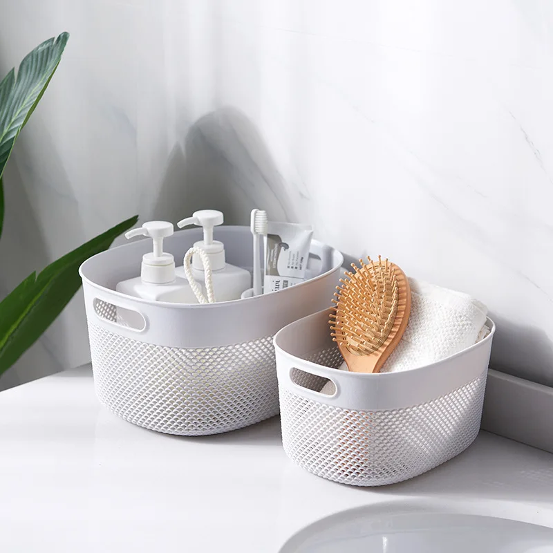 

Imitation Rattan Storage Basket Table Top Storage Basket Plastic Hollow Storage Box Bathroom Organizer Snack Clothes Bath Basket